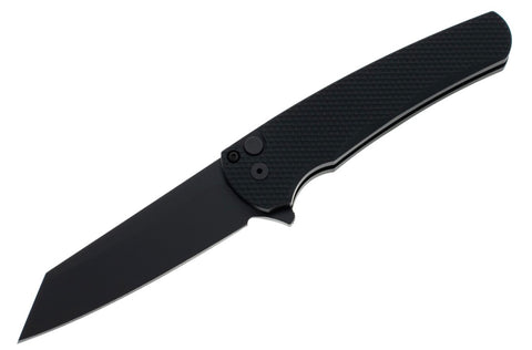 Pro-Tech Malibu Reverse Tanto  Flipper Black (3.3" Black) 5206 Textured Handle