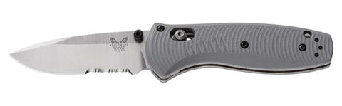 Benchmade Mini Barrage AXIS-Assist Knife Gray G-10 (2.91" Satin Serr) 585S-2