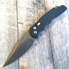 Protech TR-4.F3 Tactical Response 4 Automatic Knife Feather Grip (4" Black D2) - GearBarrel.com