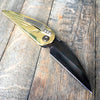 Rat Worx MRX Chief Automatic Knife Brass (3.6" Hand Ground Damascus) - GearBarrel.com