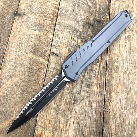 Microtech Cypher MK7 D/E Black Serrated Double Edge  242M-3GY