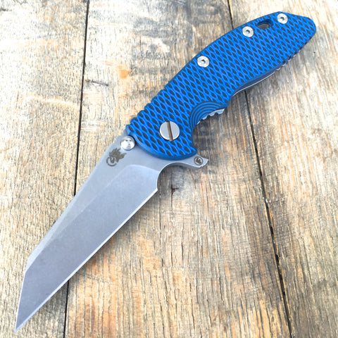 Hinderer Knives Fatty XM-18 Wharncliffe  Black/Blue (3.5" Working Finish)