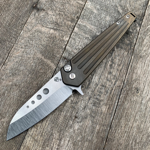 Medford Nosferatu Flipper - Tumbled S35VN Blade - Bronze Ti