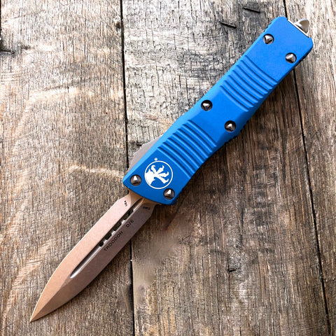 Microtech Troodon D/E Stonewahed 138-10BL (Blue)