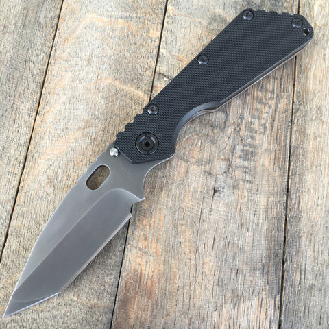 Strider SMF Tanto Folding Knife Black G-10 (3.9" Blued)