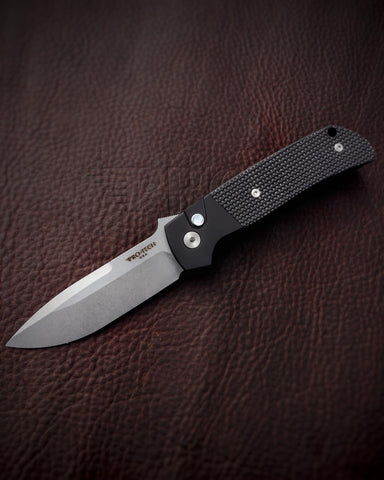 PRO-TECH TERZUOLA ATCF AUTOMATIC KNIFE BLACK G10 (3.5" STONEWASH) BT2714