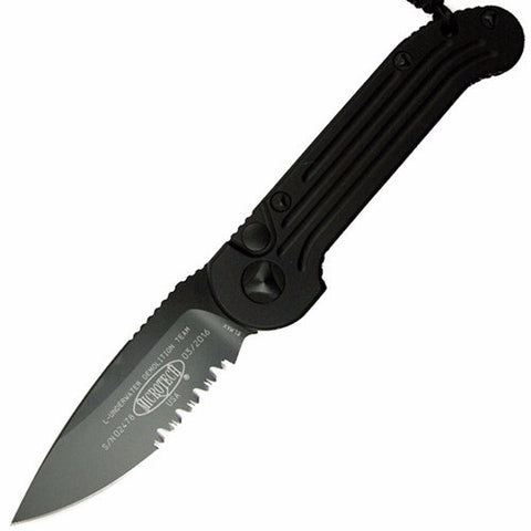 Microtech LUDT Tactical Automatic (3.4" Black) 135-2T (Tactical Part Serrated)
