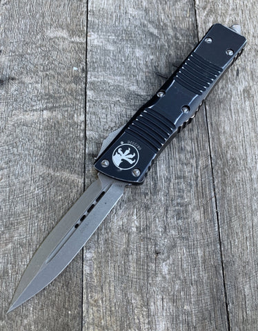 Microtech Combat Troodon OTF Distressed D/E (3.8" Stonewashed) 142-10DBK