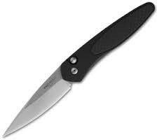 Protech Newport Black Automatic Knife Carbon Fiber (3" Stonewash) 3415