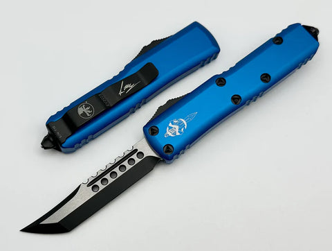 Microtech UTX-85 Hellhound 719-1BLS Blue Chassis Signature Series
