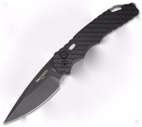 Protech TR-4.F3 Tactical Response 4 Automatic Knife Feather Grip (4" Black D2)