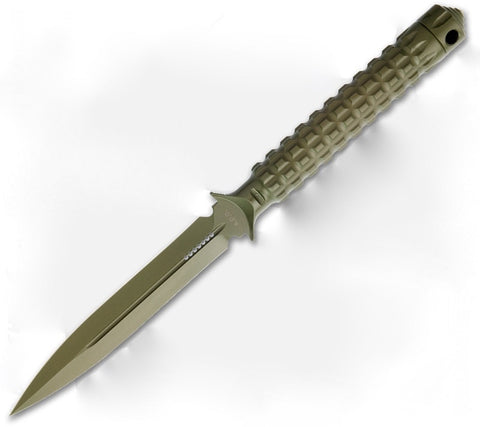 Microtech A.D.O. Knife D/E Dagger Fixed Blade (4.5" Green Plain) 115-1GR