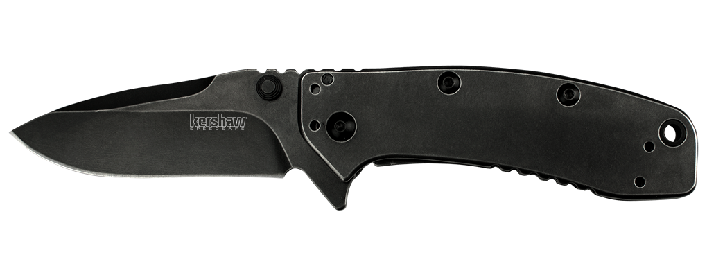 Kershaw Cryo II BlackWash Spring Assisted Knife (3.25" Plain) 1556BW - GearBarrel.com