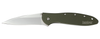 Kershaw Leek Olive Spring Assisted Knife (3" Bead Blast Plain) 1660OL - GearBarrel.com
