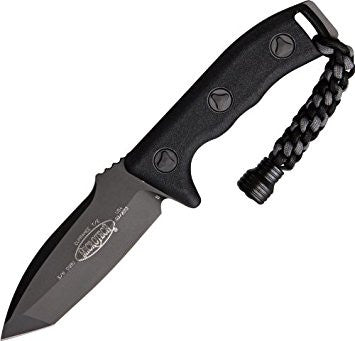 Microtech 103-1BL Black Tanto Currahee Combat Knife Fixed 4.5" Single Plain Edge Blade, Kydex Sheath