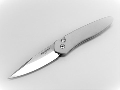 Protech Newport Silver Automatic Knife (3" Stonewash) 3401