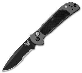 Benchmade 9750SBK Mini Coalition Auto Knife Gray Al/Black G-10 (2.9" Black Serr)