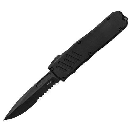 Guardian Tactical RECON-035 D/A OTF Automatic Knife (3.3" Black Serr) 93112 - GearBarrel.com