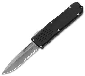 Guardian Tactical RECON-035 D/A OTF Automatic Knife (3.3" Stonewash Serr) 93512 - GearBarrel.com