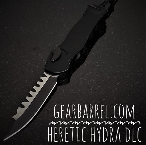 2020 Heretic Knives Hydra OTF Automatic Knife Black (3.625" 2 Tone DLC)