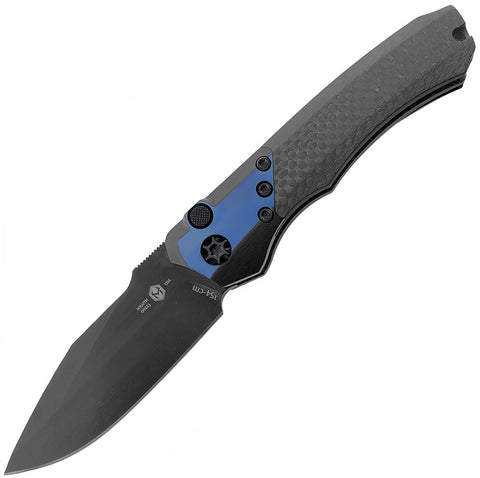 Heretic Knives Wraith Drop Point Automatic Folder S/A Knife (3.6in DLC Plain 154-CM) HTK-H000-4A-CF