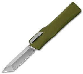 Heretic Knives Cleric Tanto OTF Automatic Knife OD Green (3.5" Stonewash) H014-2A-GREEN - GearBarrel.com
