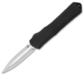 Heretic Knives Manticore-X Double Edge OTF Black (3.75" Stonewash) H032-2A