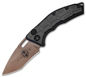 Heretic Knives Martyr Recurve Automatic Knife Black PVD Tactical (3" Bronze) H012-7A-T