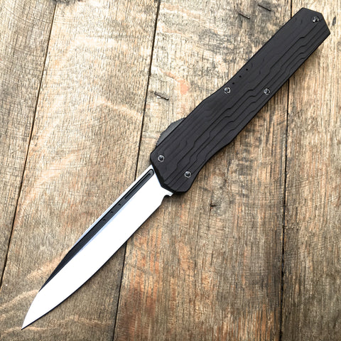 Microtech Cypher S/E OTF Automatic Knife Black (4" White) 241-1ST