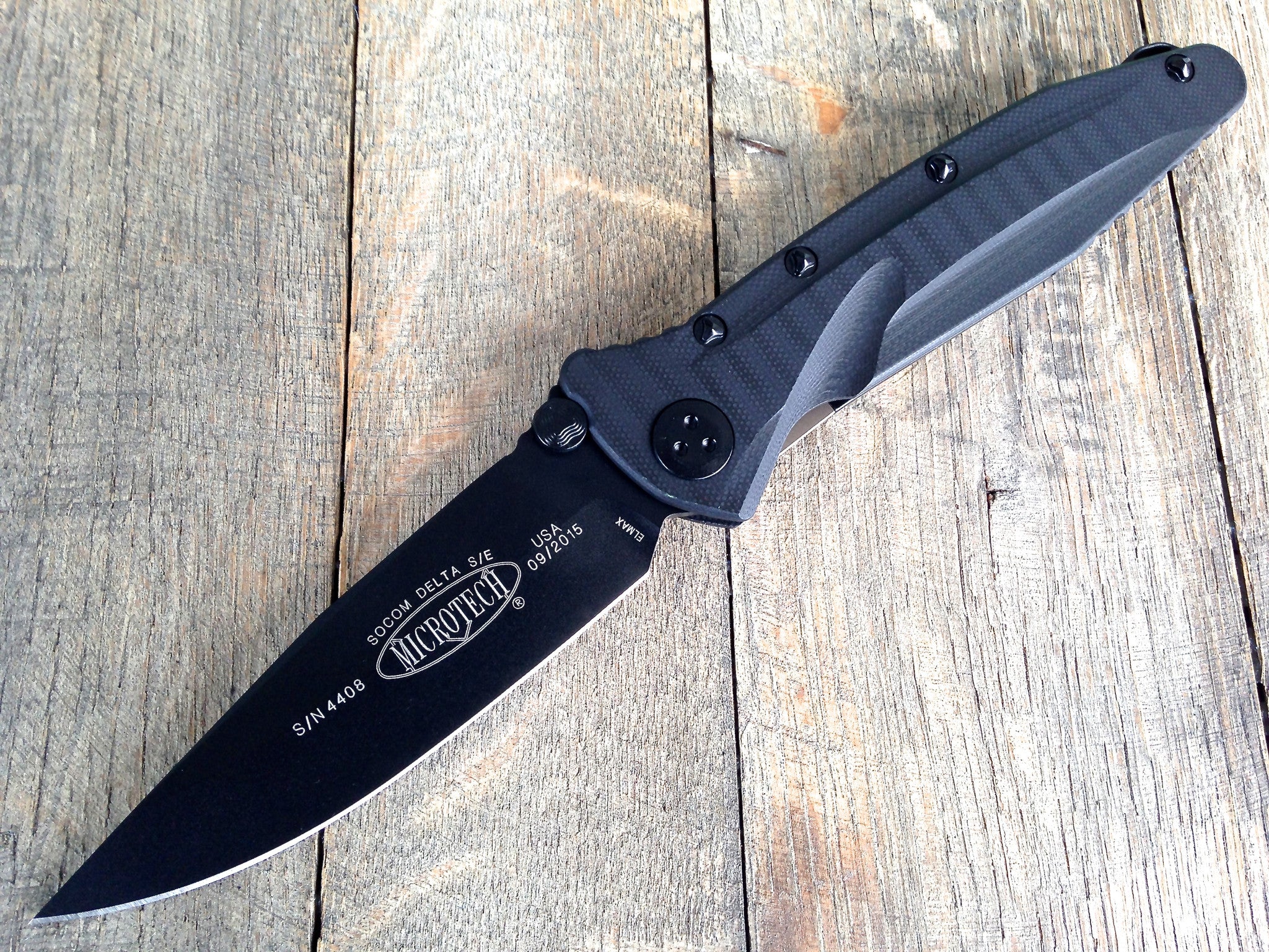 2015 Microtech Socom Delta S/E Folding Knife G-10 (4" Black) 159-1T ...