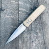 Pro-Tech 7110 Limited Edition Godson AUTO Folding Knife 3.15" 154CM Satin Blade, Stonewashed Bronze Aluminum Handles, Mother of Pearl Button