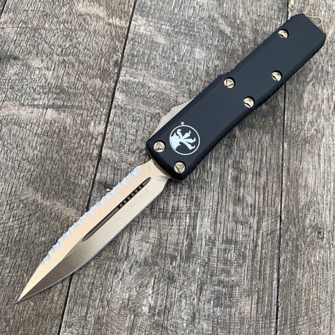 Microtech 232-15 UTX-85 (Bronzed Double Edge Full Serrated)