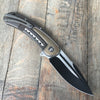 Todd Begg Knives: Steelcraft Series - Bodega - Bronze Frame - Gold Fan Patt. - Two-Tone Blade - GearBarrel.com