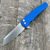  The Pro-Tech Malibu  Reverse tanto manua blue handle flipper 