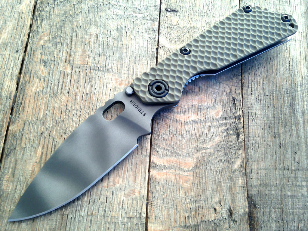 Strider SnG Gunner Grip Green (Striped) S30V – GearBarrel.com