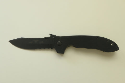 Emerson Mini CQC-8 BTS Horseman Knife (3.5" Black Serr)