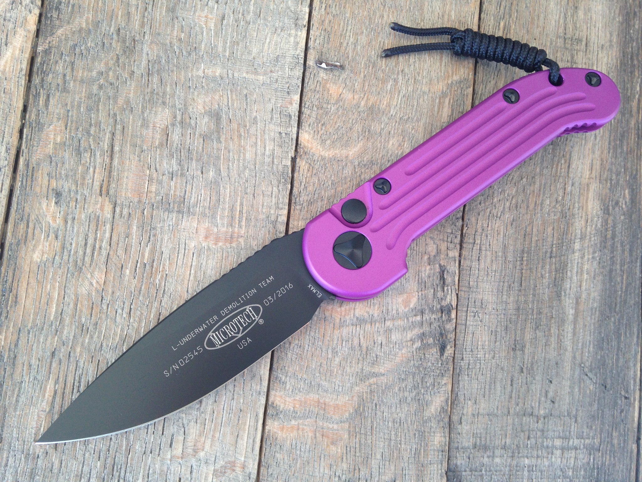Microtech LUDT Tactical Automatic Knife (3.4" Violet) 135-1VI - GearBarrel.com