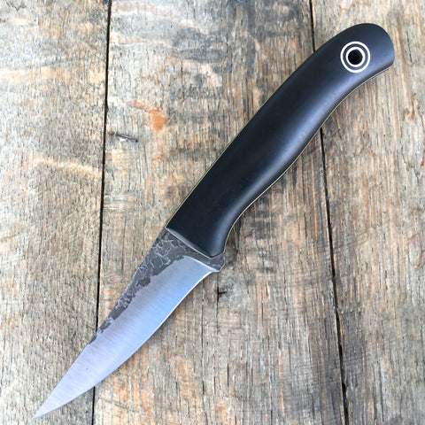 Fiddleback Forge: F2 - Black Canvas Micarta - Black / Yellow Liners - A2