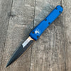 Microtech  Ultratech OTF 3.46" Black  Bayonet Blade, Blue Handle 120-10BL