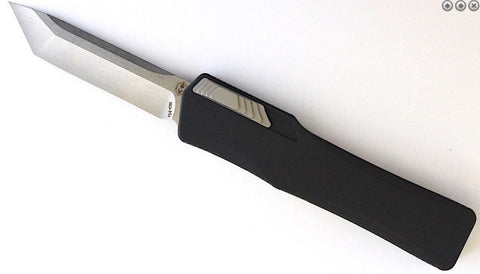 Heretic Knives Cleric Tanto OTF Automatic Black (3.5" Stonewash)