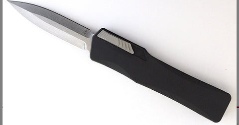 Heretic Knives Cleric Dagger OTF Automatic Black (3.5" Stonewash)