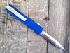 Microtech Ultratech Knife Blue D/E 3.4" (Satin Plain) 122-4BL - GearBarrel.com