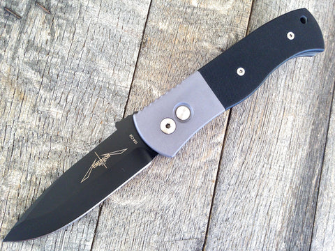 Emerson Protech CQC7A11 Gray Automatic Knife w/ Black G10 (3.25" Black)