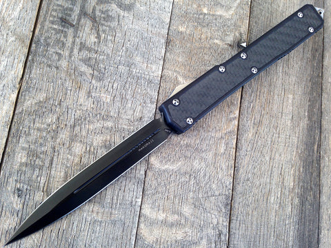 Microtech Makora II Dual Edge OTF Knife, Black Two-tone, 106-1