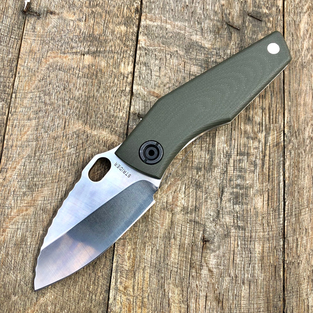 Strider SJ75 Mini Titanium Framelock Knife w/ Green G10 (3