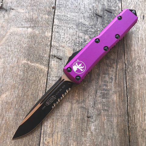 Microtech UTX-85 S/E OTF Violet (3.125" Black Part Serr) 231-2VI