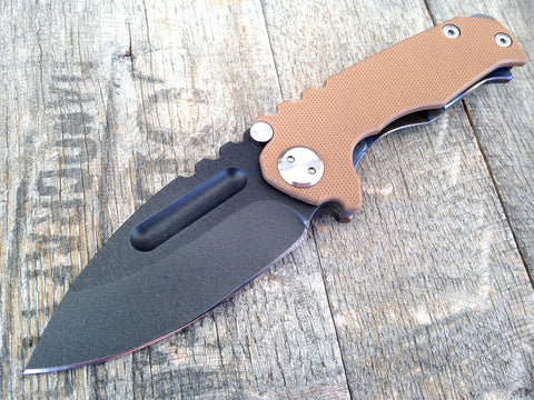 Medford Micro Praetorian G Knife Coyote G-10 Tumbled Ti (Black PVD)