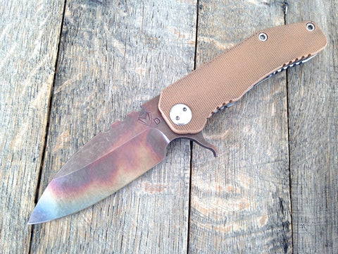 Medford Knife & Tool 187F Flipper Knife Coyote G-10 (3.4" Vulcan)