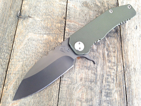 Medford Knife & Tool 187F Flipper Knife OD G-10 (3.4" Grey PVD )