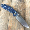 Hinderer Knives: 3.5" XM-18 Slicer Non-Flipper Grey G-10  Blue Anodized - GearBarrel.com